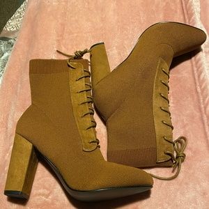Brown bootie boot heels!